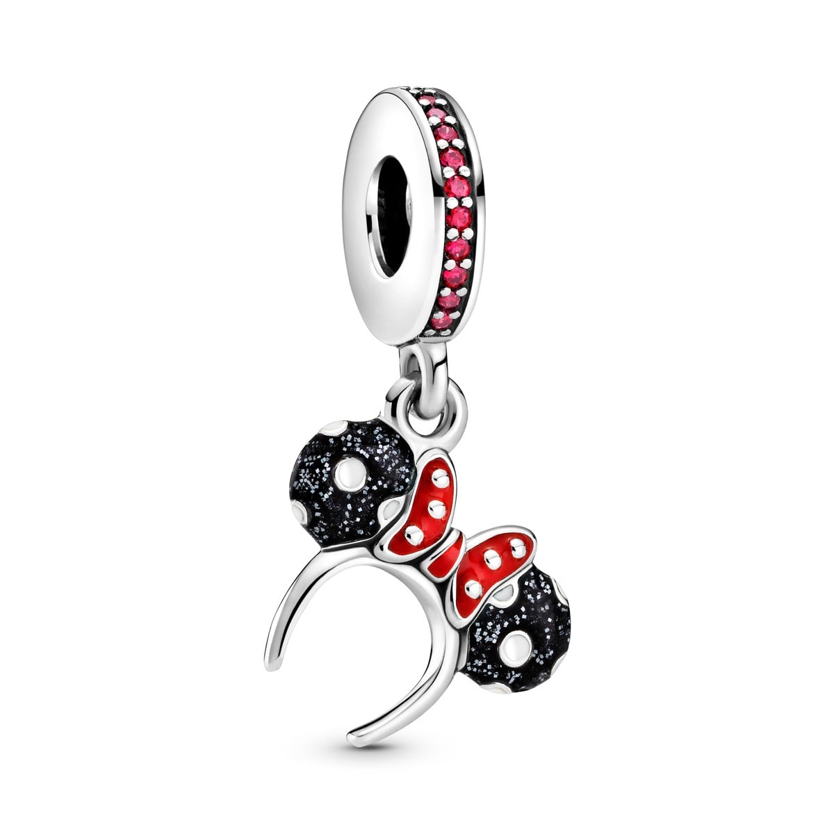 Glittering Minnie Mouse Ears Dangle Charm