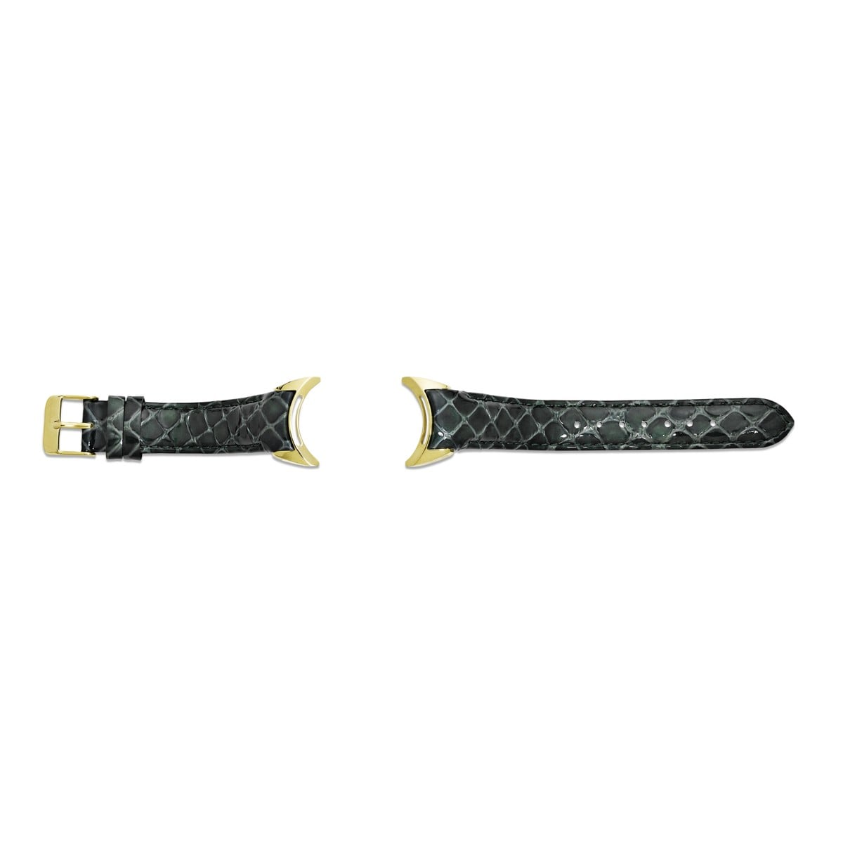 Imagine Green Leather Strap, Gold-plated Steel