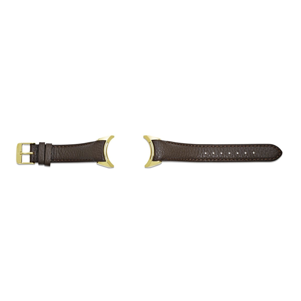 Imagine Brown Leather Strap, Gold-plated Steel
