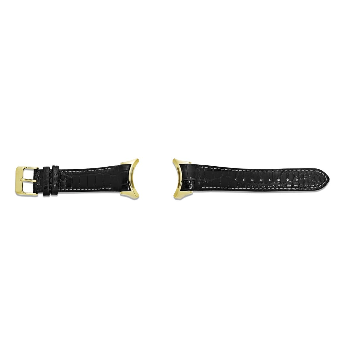 Black Leather Strap with Gold Plated Steel Buckle