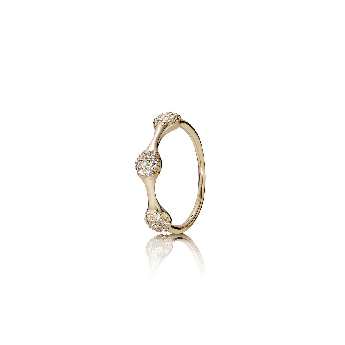 Three Pod Pavé Diamond Ring