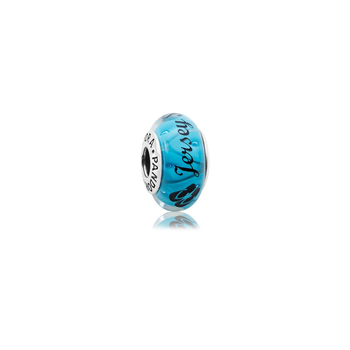 Jersey Shore Murano Charm, Black Enamel