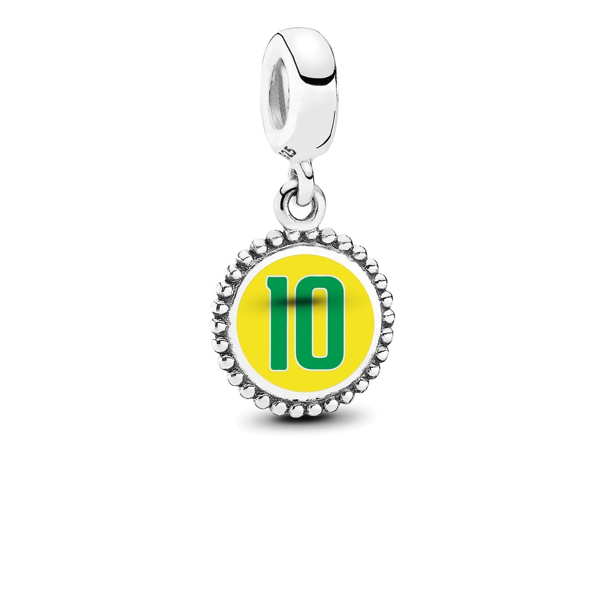 Brazil #10 Soccer Dangle Charm