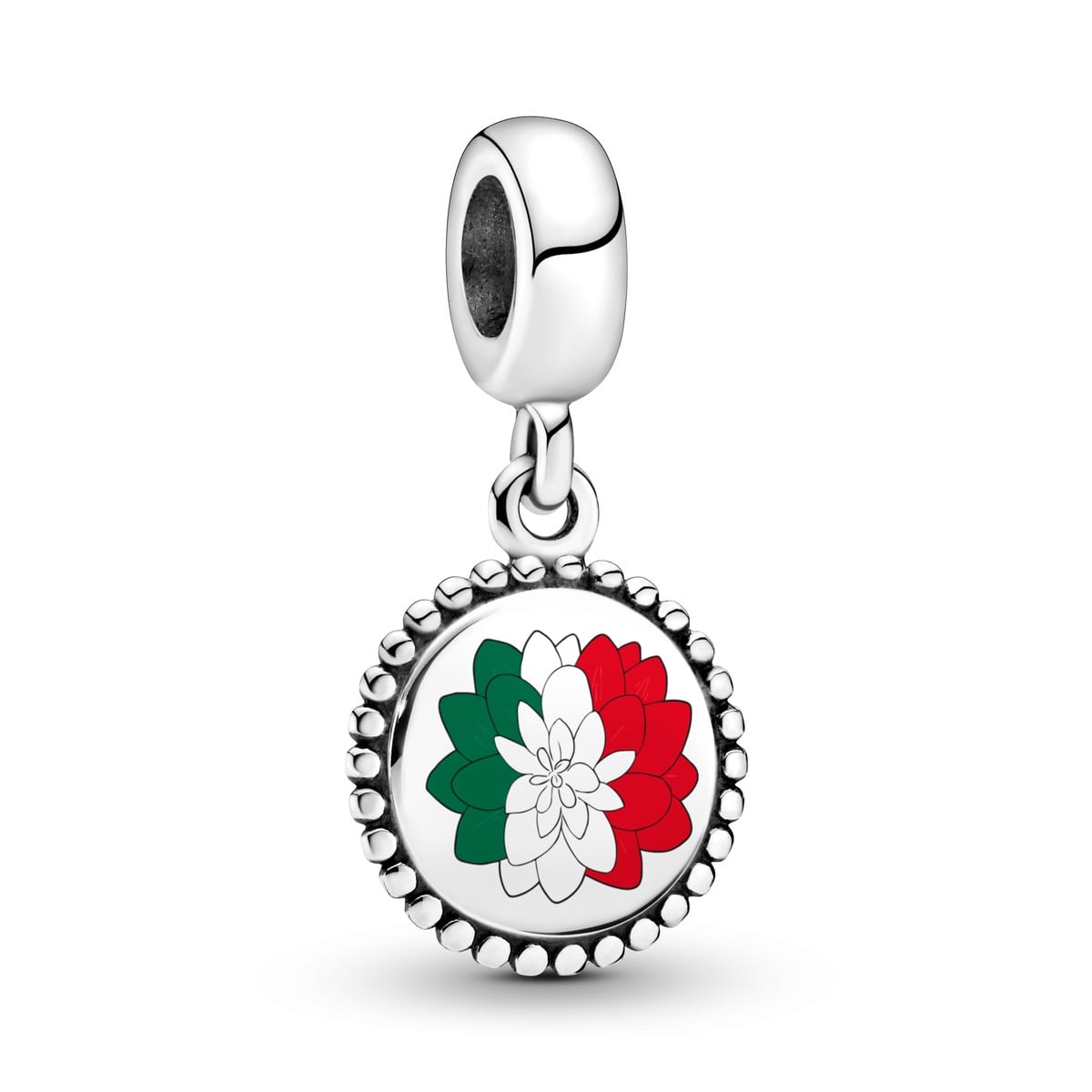 Mexico Flag Floral Dangle Charm