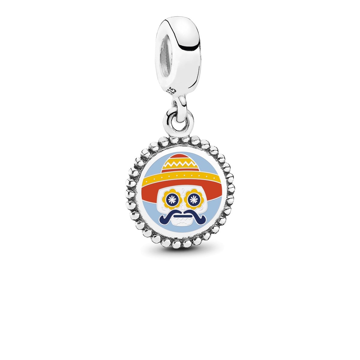 Sombrero Skull Dangle Charm