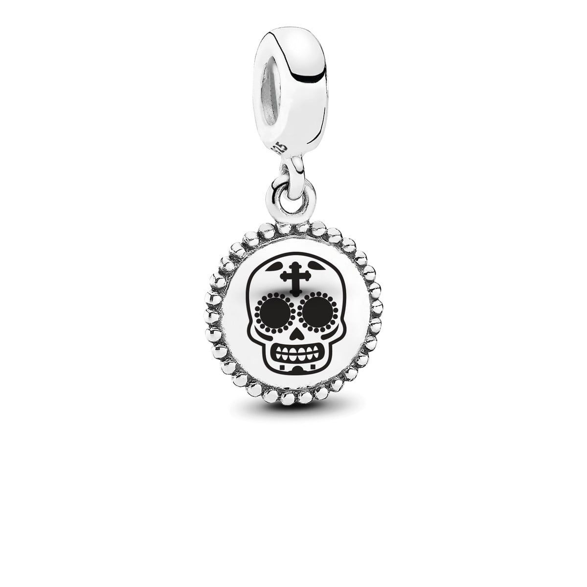 Black Sugar Skull Dangle Charm