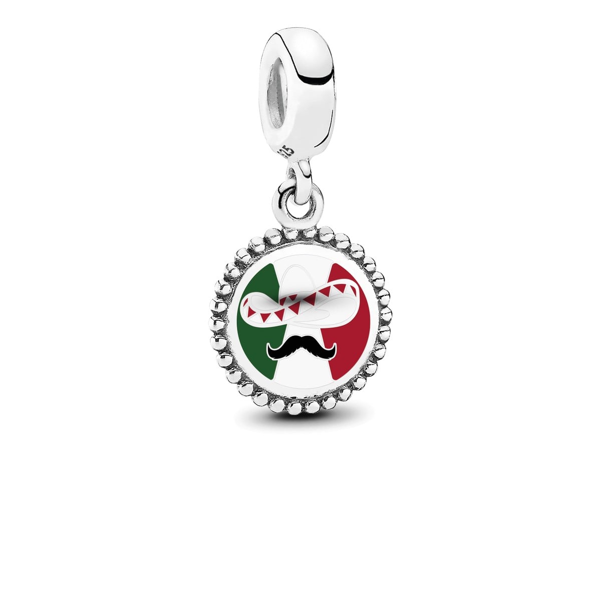 Mexico Flag Mustache Dangle Charm