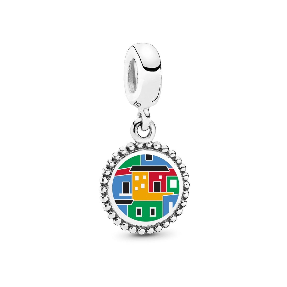Colourful Houses Dangle Charm