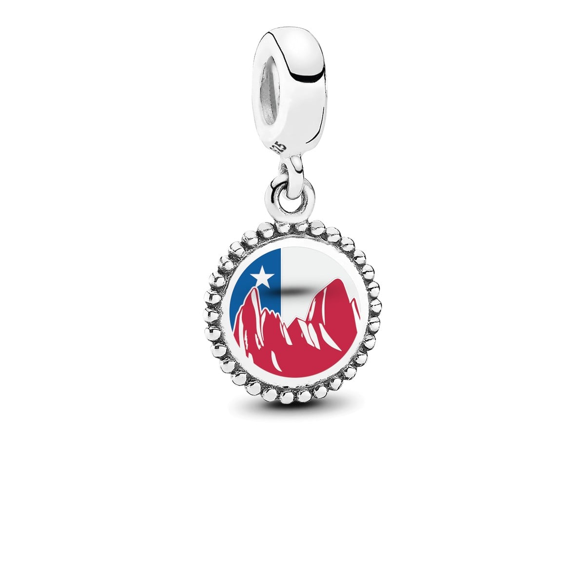 Chile Flag Mountains Dangle Charm