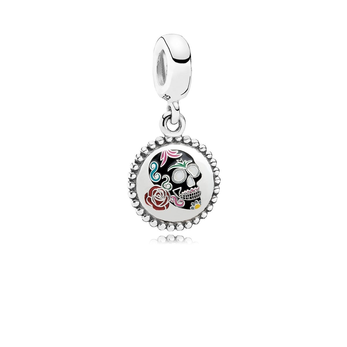 Floral Skull Dangle Charm