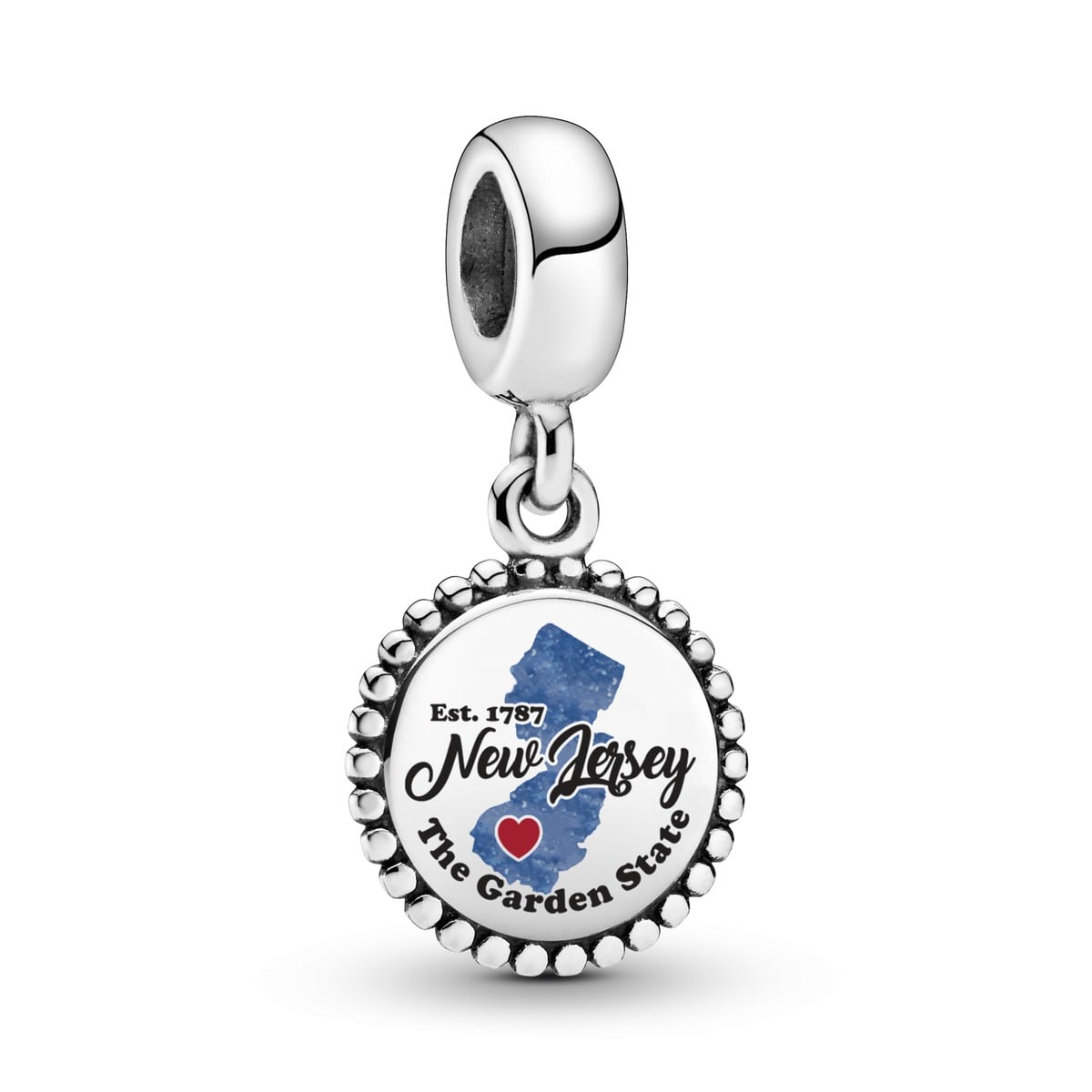 New Jersey Map Dangle Charm