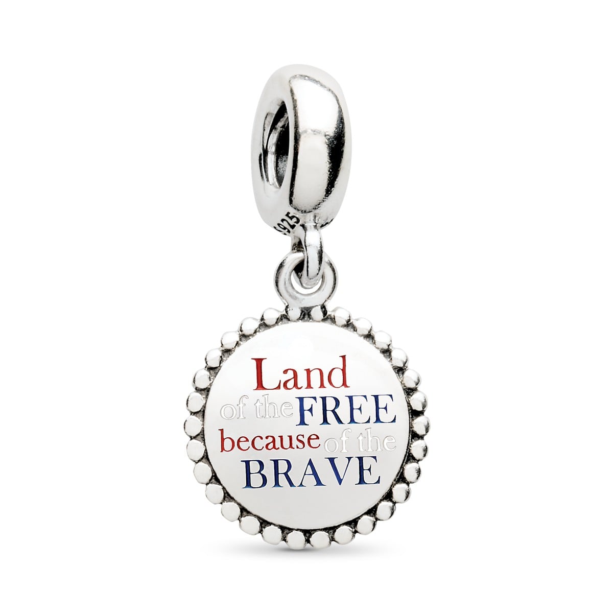 Land of the Free Because of the Brave Dangle Charm