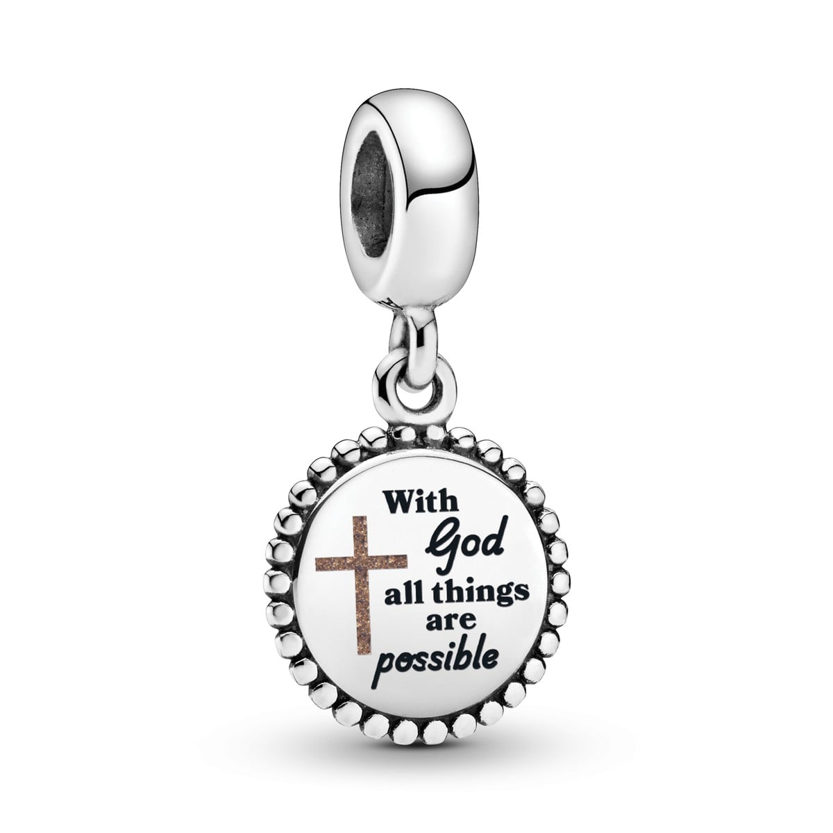 With God All Things Are Possible Cross Dangle Charm