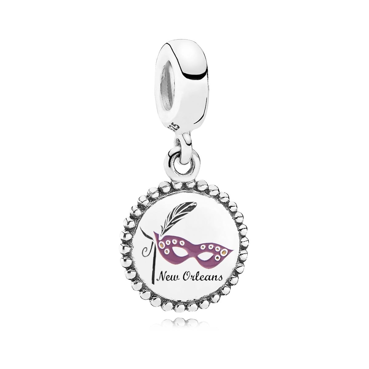 New Orleans Dangle Charm, Mixed Enamel