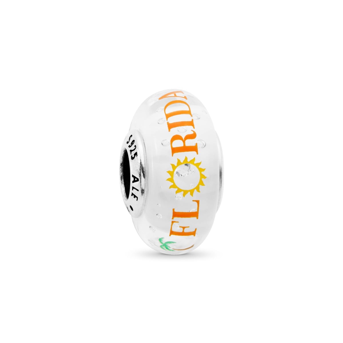 Florida Sun Murano Charm, Mixed Enamel