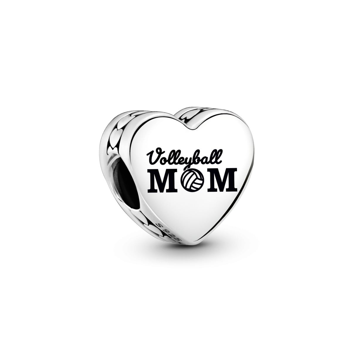 Engravable Volleyball Mom Heart Charm