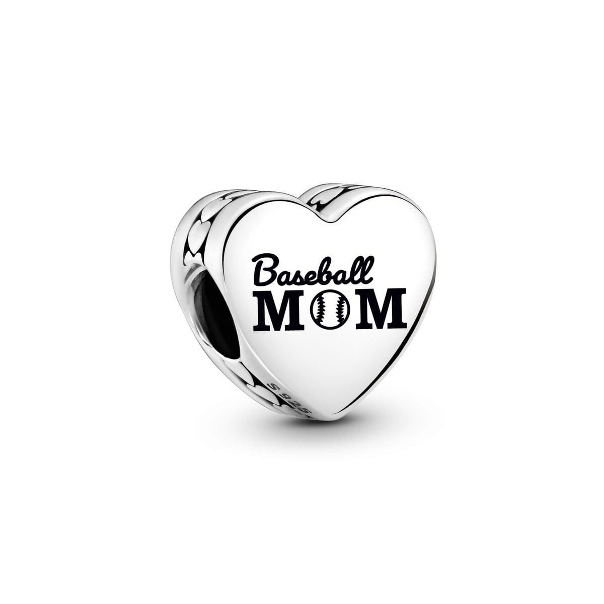 Baseball Mom Heart Charm