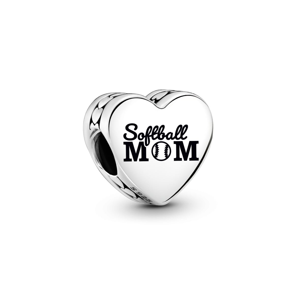 Softball Mom Heart Charm