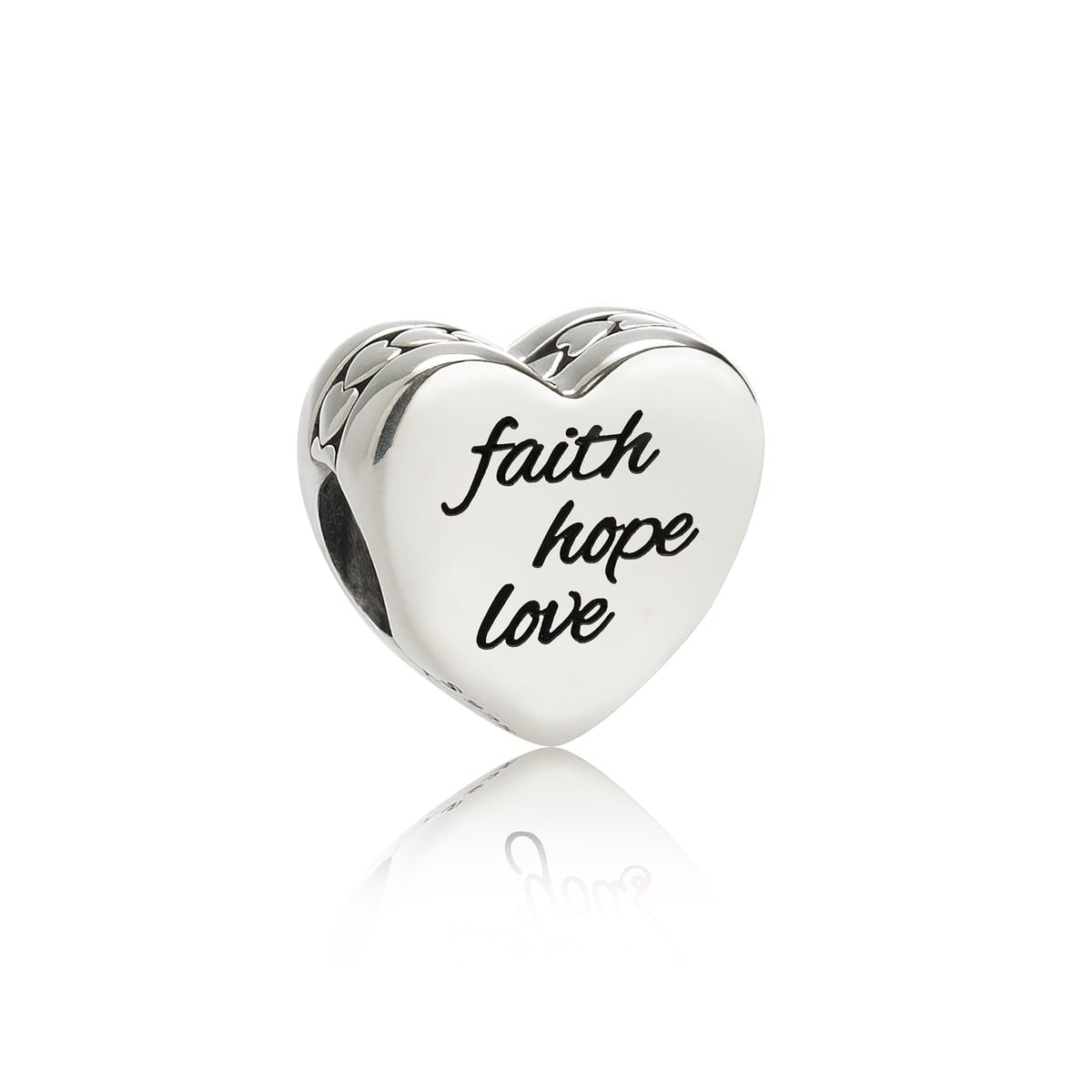 Faith Hope Love Heart Charm