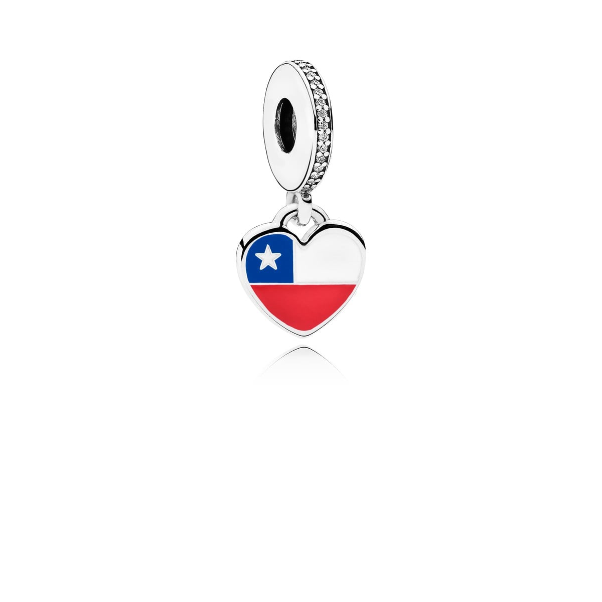 Chile Flag Heart Dangle Charm