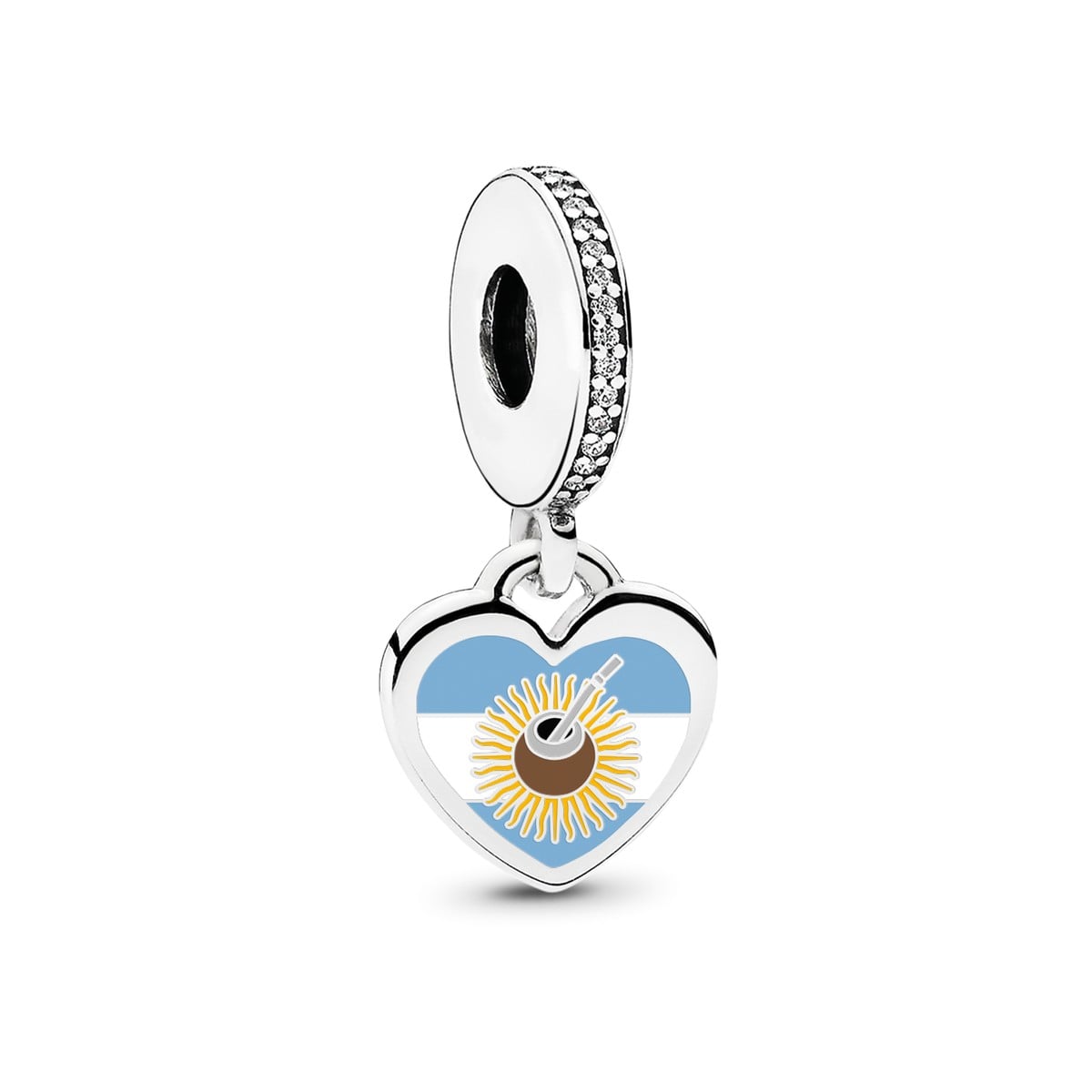 Argentina Sun Heart Dangle Charm