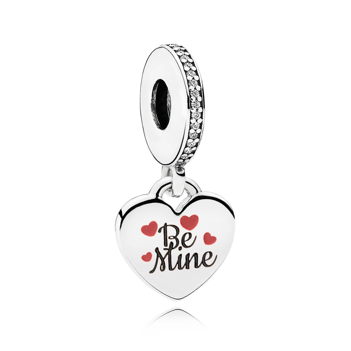 Be Mine Dangle Charm, Burgundy Black Enamel