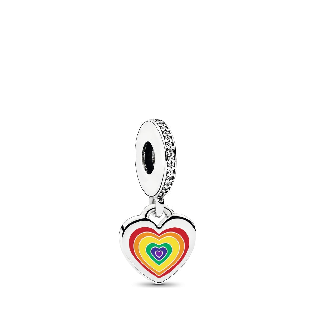 Rainbow Heart Dangle Charm