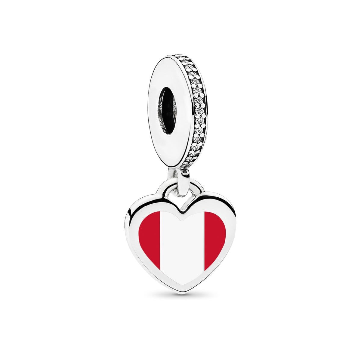 Peru Flag Heart Charm