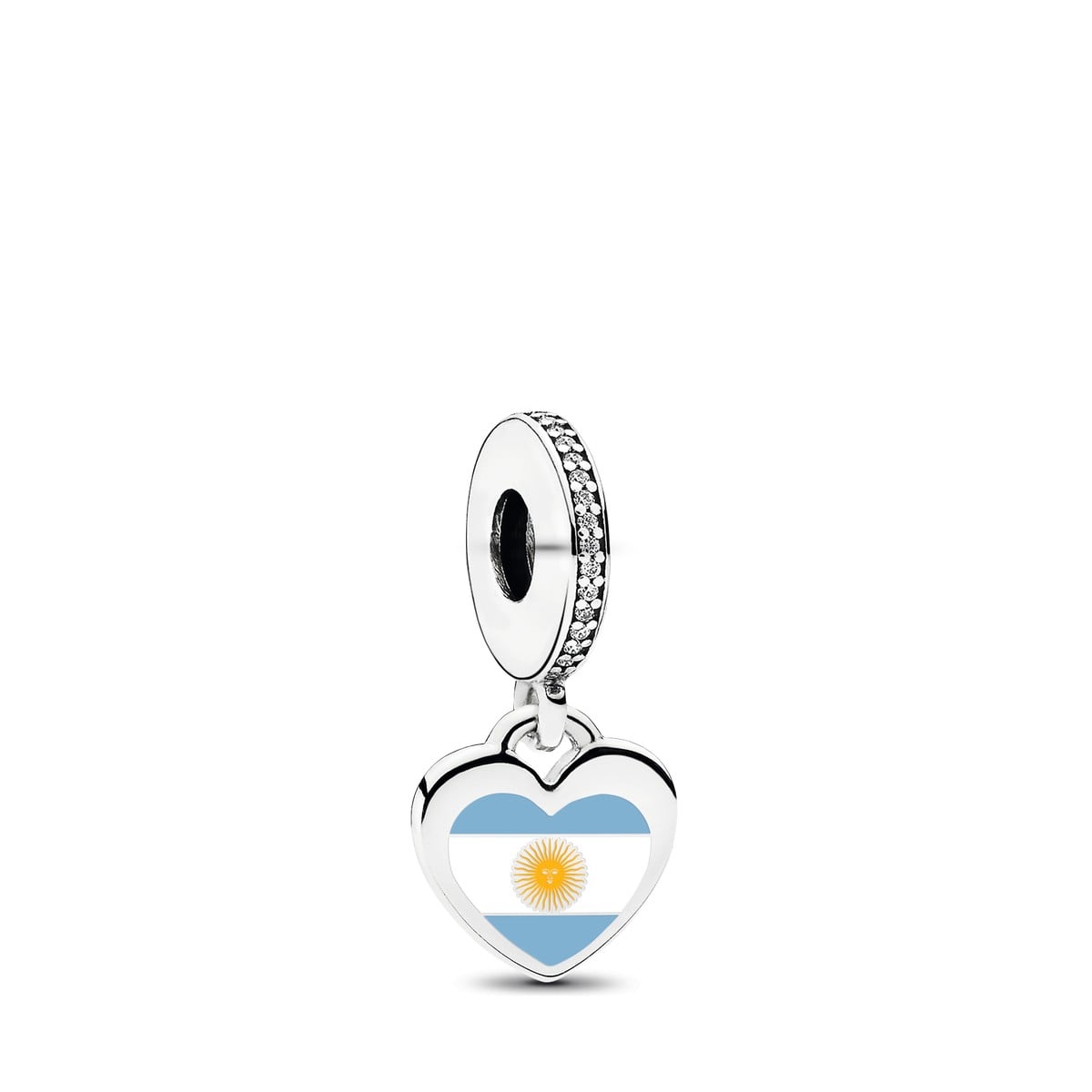 Argentina Flag Heart Dangle Charm