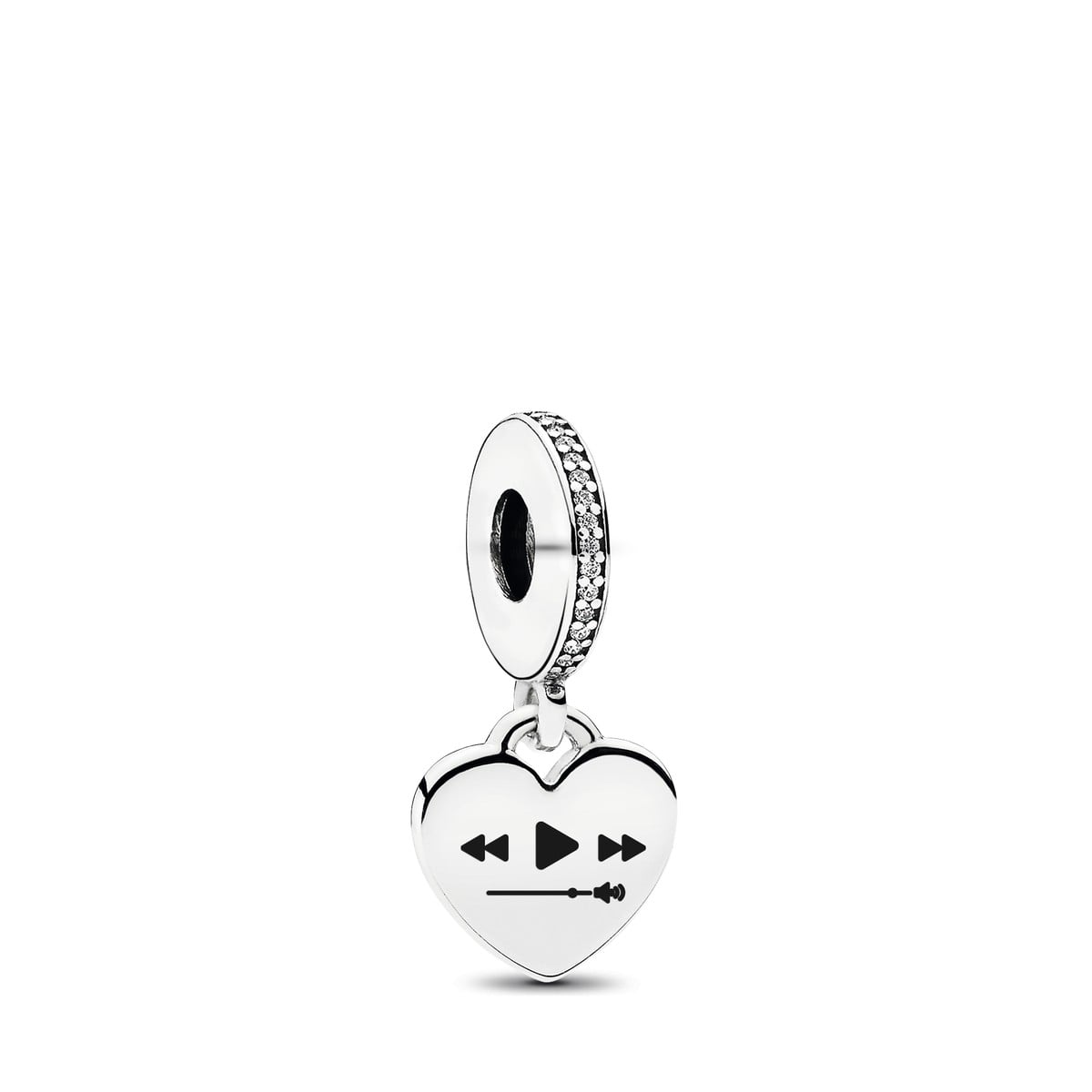 Music Player Heart Dangle Charm
