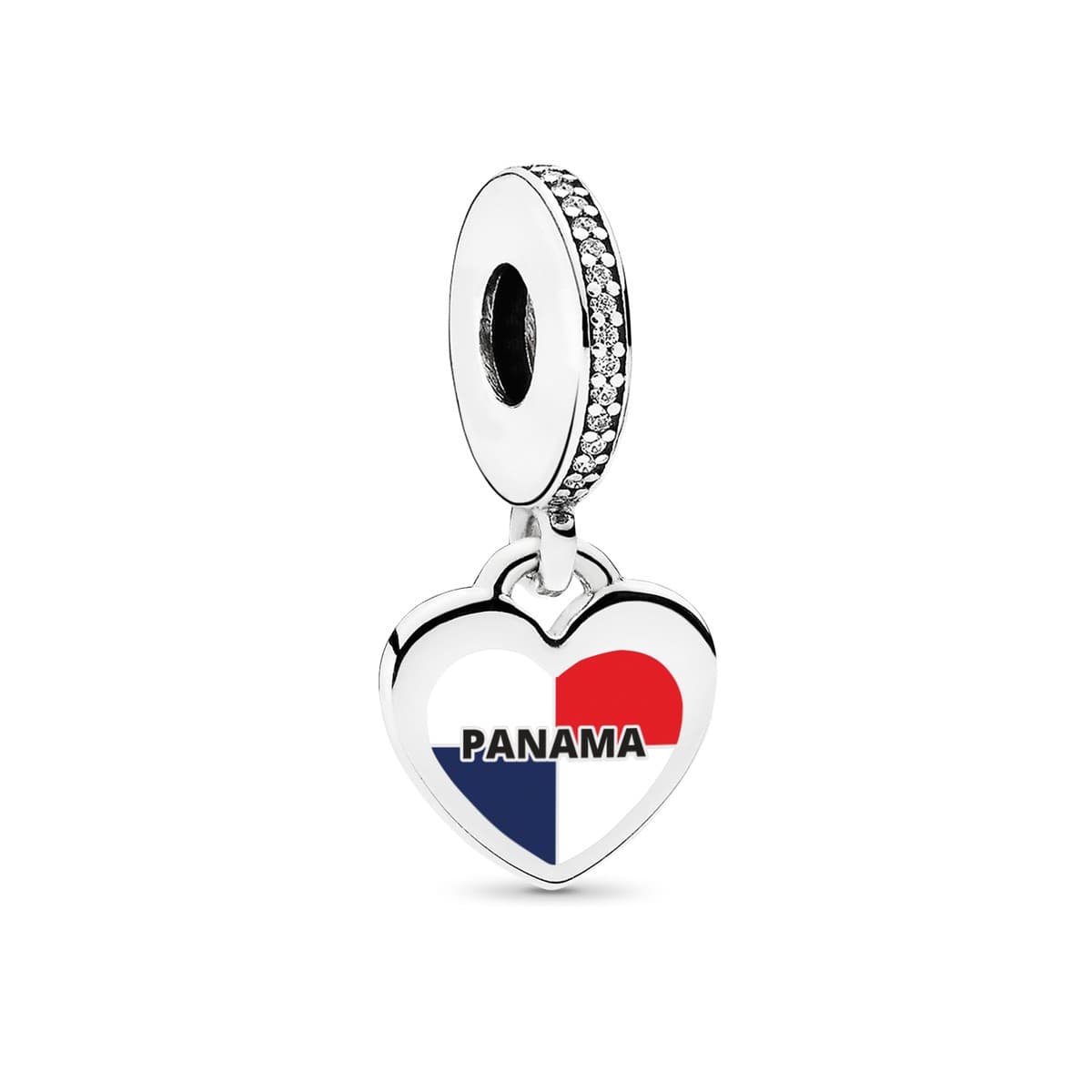 Pandora Panama Flag Heart Dangle Charm ENG792017CZ_71 — Foto 1 von 1