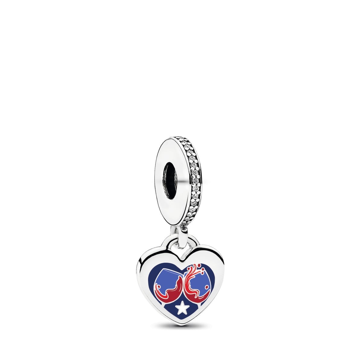 Boxing Gloves Heart Dangle Charm