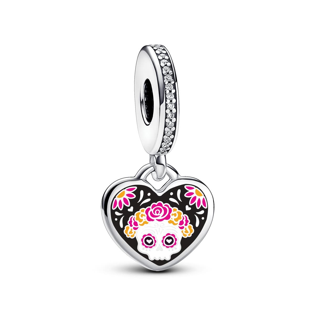 Pandora Engravable Day of the Dead Sugar Skull Heart Dangle Charm ENG792017CZ_81 — photo 1 of 1