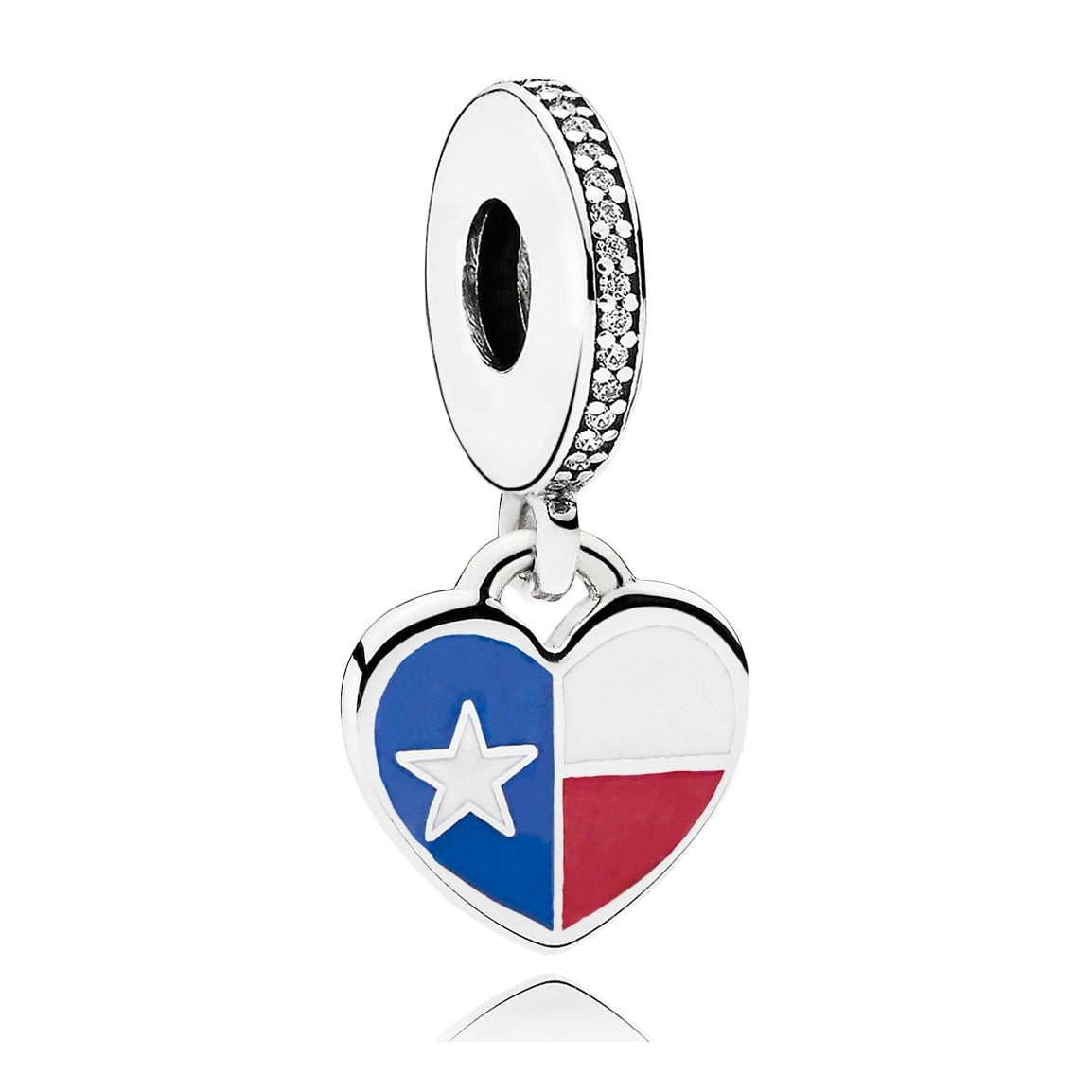 Texas Flag Heart Dangle Charm