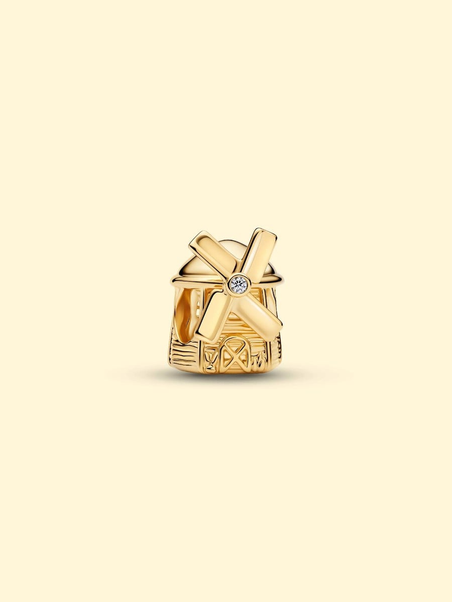 Golden Windmill Charm
