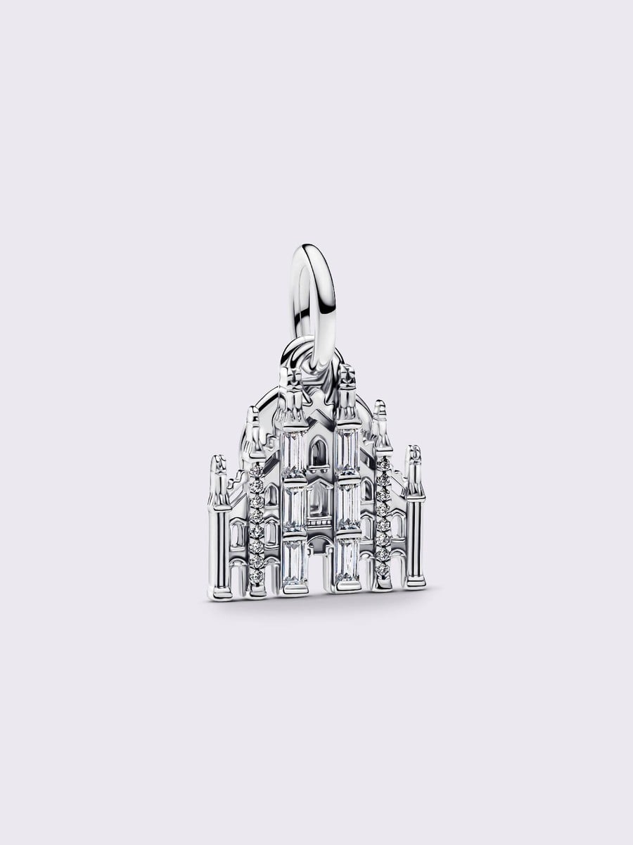 Milan Duomo & Engravable Round Tag Double Dangle Charm