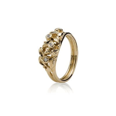 Pandora Ring, 14K Autumn Leaves w/Diamond 150112D 150112 — Foto 1 von 1
