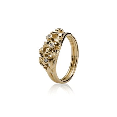 Ring, 14K Autumn Leaves w/Diamond