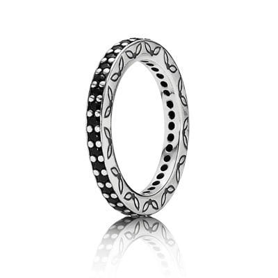 Sterling Silver Ring with Black Zirconia