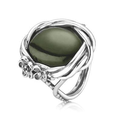 Pandora Sterling Silver and Jade Ring 190847NJA 190847 — Foto 1 von 1