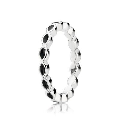 Black Enamel Twist Ring