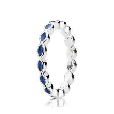 Blue Enamel Twist Ring