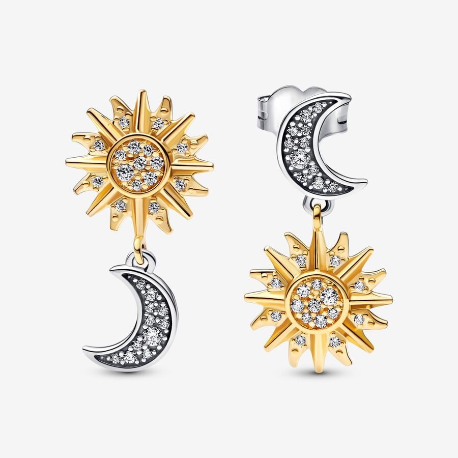 Sun and Moon Drop Earrings