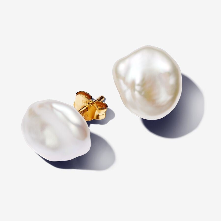 Baroque Cultured Pearl Stud Earrings