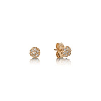 18 ct Rose Gold Pave Diamond Earrings