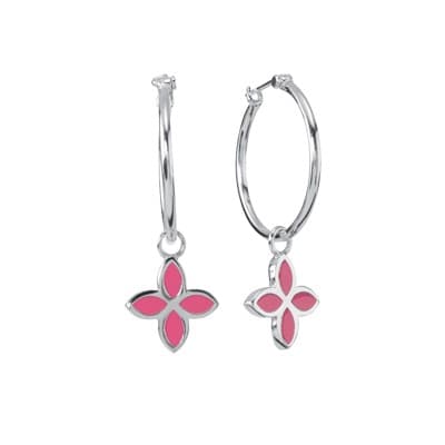Pandora Sterling Silver and Pink Enamel Earrings 290145EN05 290145 — Foto 1 von 1