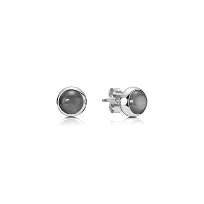 Silver Earrings, Grey Moonstone