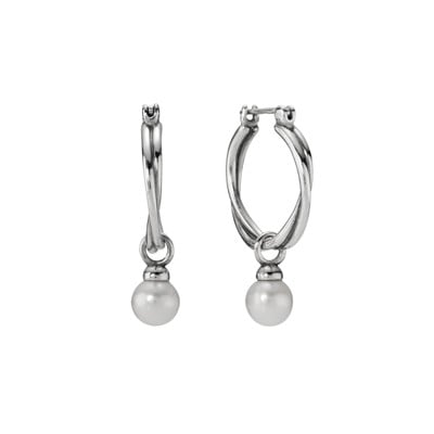 Silver Earrings with Pearl