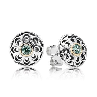 Vintage Allure Earrings Synthetic Green Spinel
