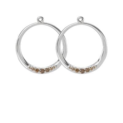 Pandora Sterling Silver and Brown Cubic Zirconia Earrings 290634BCZ 290634 — Foto 1 von 1